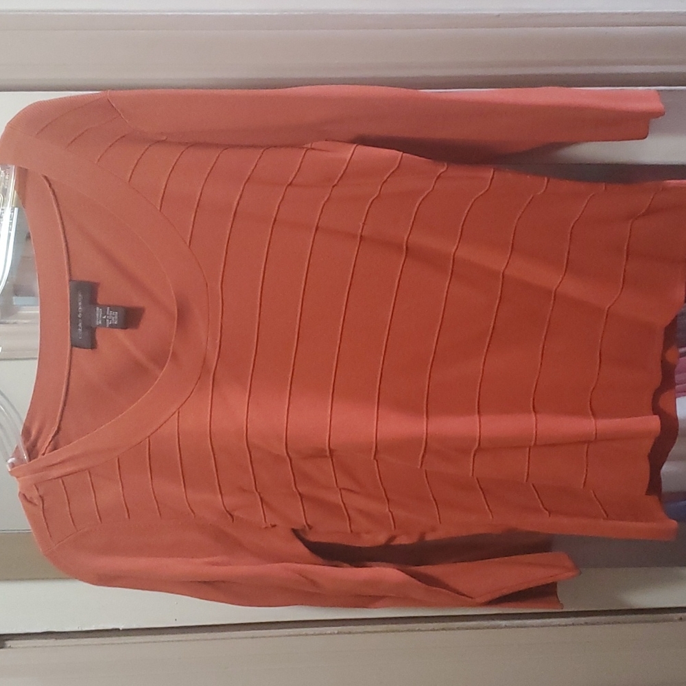 Cable & gauge rust sweater, Large